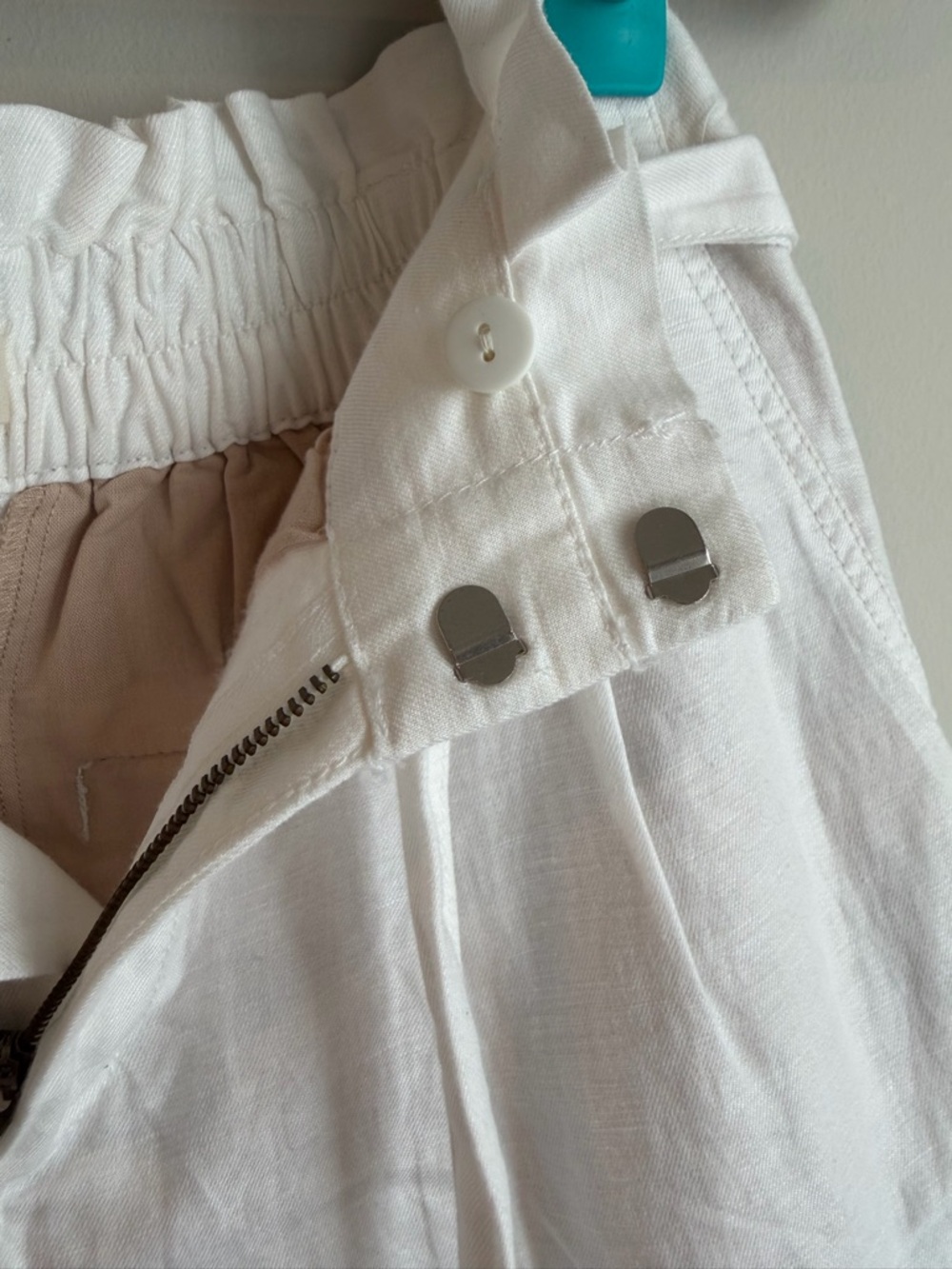 Loft White Linen High-Waist Pants - Picture 5 of 7